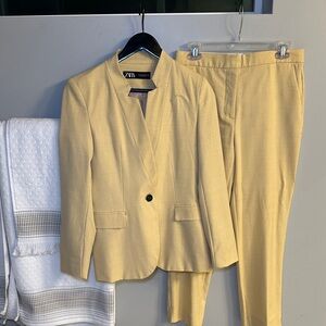 Zara Women’s Yellow Suit Blazer and Trousers